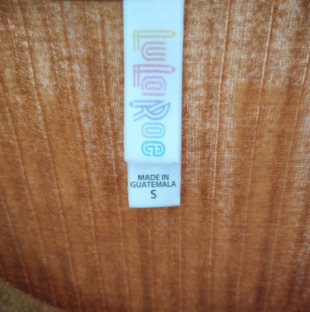 LulaRoe Size Small yellow/orange t-shirt dress top - Picture 2 of 3